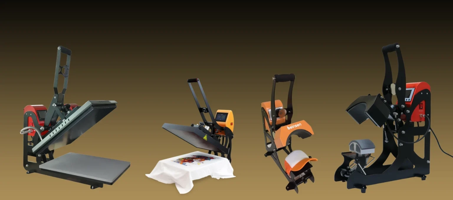 Heat presses: flat, large flat, cap and small